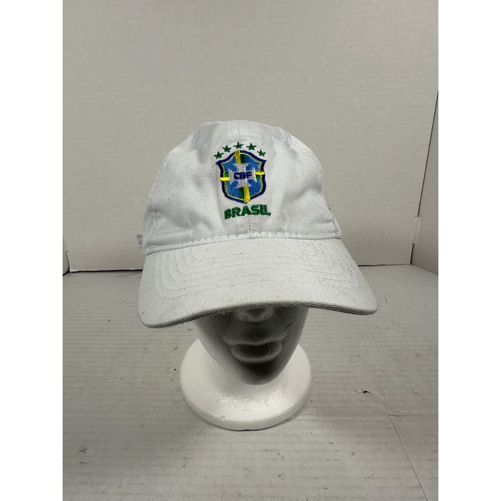 Nike Brasil CBF Soccer Hat White Adjustable Strapback BaseballCap Made In Brazil
